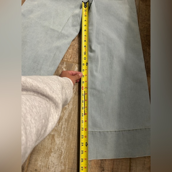 Mica Denim Wide Crop Jeans‎ Super High Rise Light Wash Pockets Size 29 - Picture 9 of 9